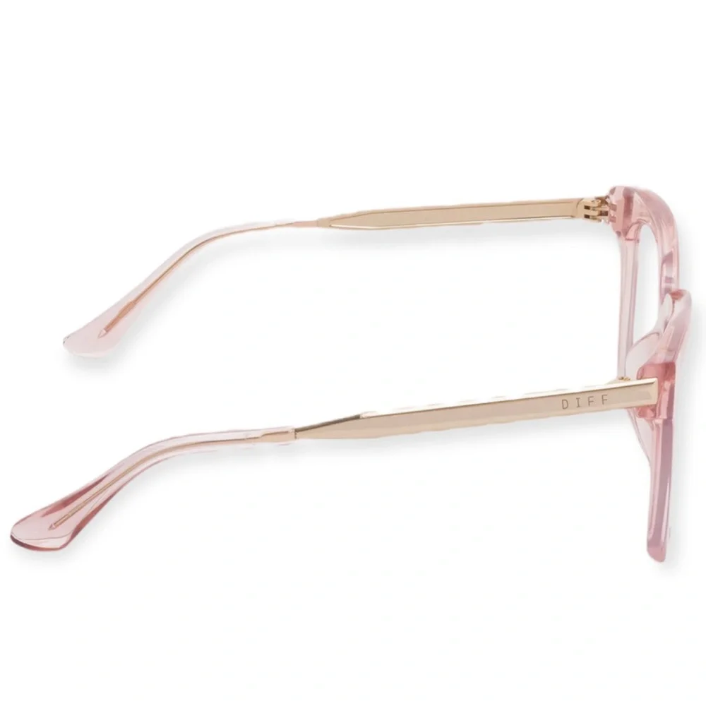 DIFF Bella Bluelight Glasses Azalea Pink Crystal Frame Blue Light Blocking Lens
